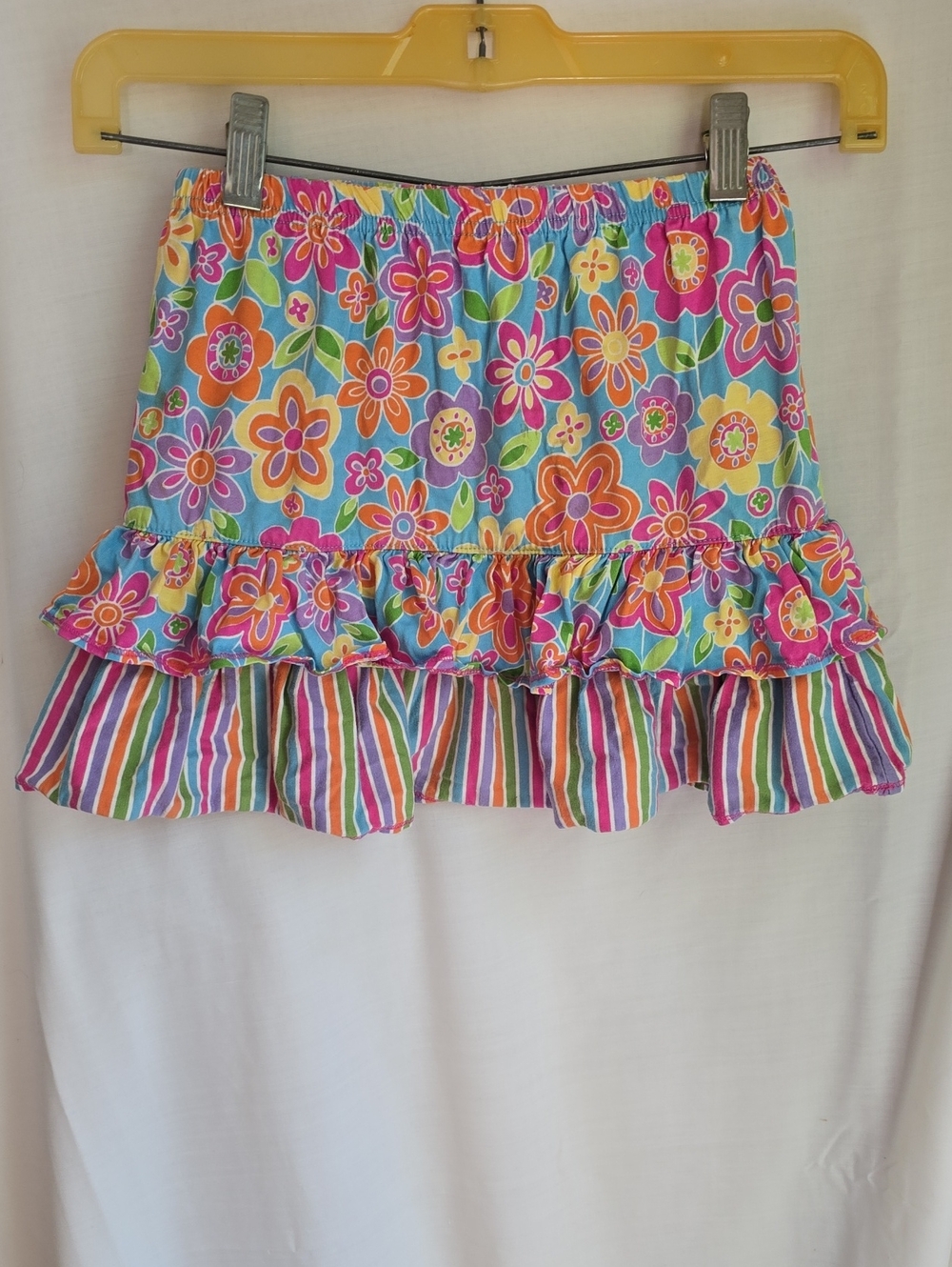 Girls' Floral Ruffle Tiered Skirt in Multicolor